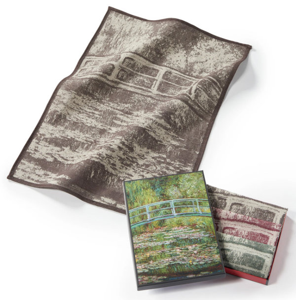 ARTSOX - Tea Towels - Claude Monet - Bridge over a pond of water lillies - 3er Pack